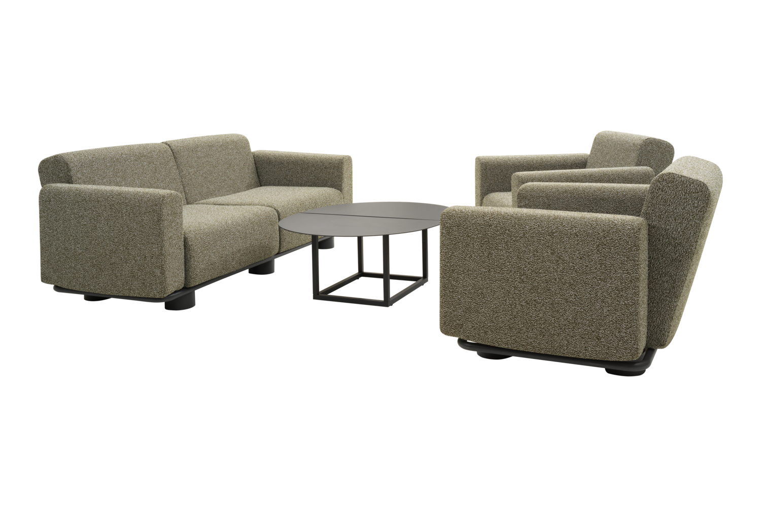 Bolster lænestol Antrasitt/Teddy Verde