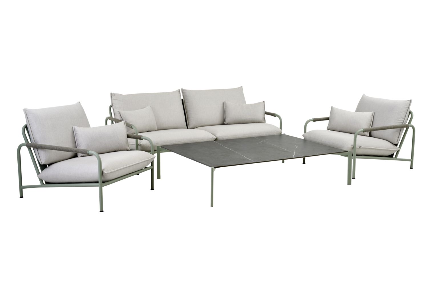 Lerberget 2,5 sæder sofa  Dusty Green/ash