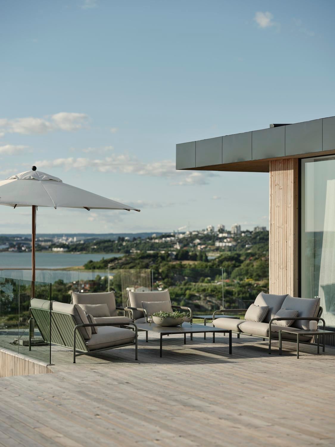 Paliano parasol Natur/hvid