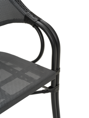 Parterre stol med armlæn Sort/sort