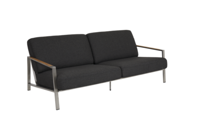 Naos 2,5-personers sofa Rustfrit stål/Nearly black