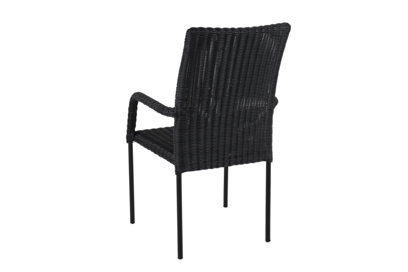 Nypon stol med armlæn Sort/sort