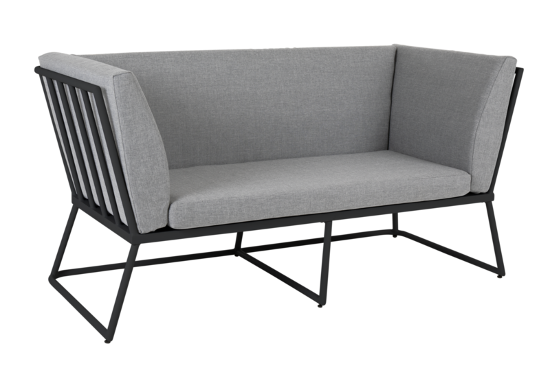 Vence 2-personers sofa Black/Pearl grey
