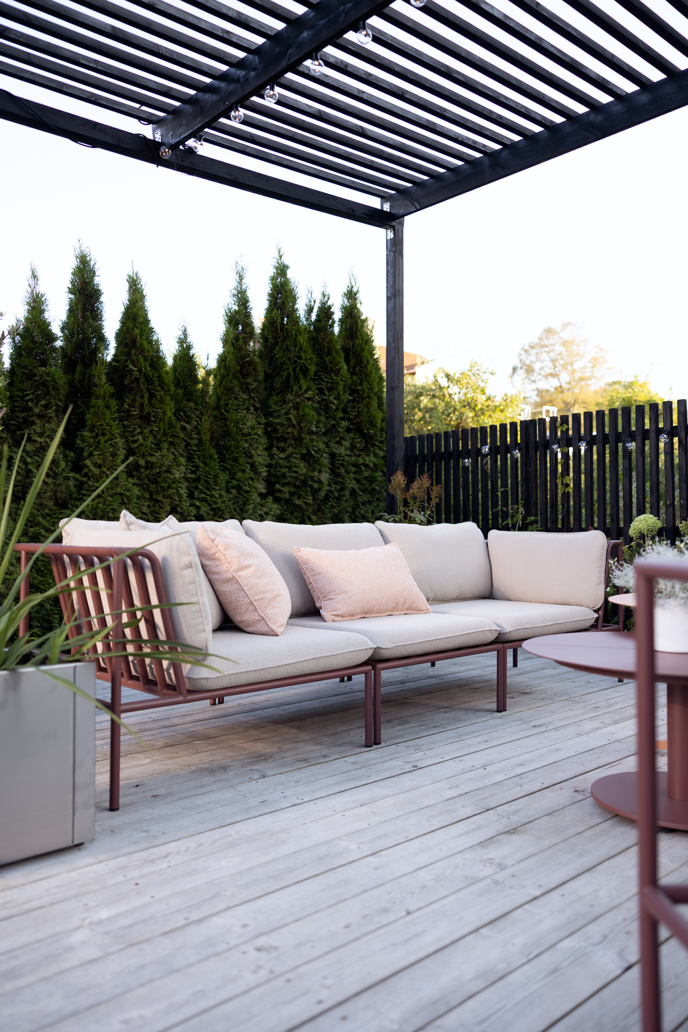 Collier midterste del Zin Red/Teddy Beige