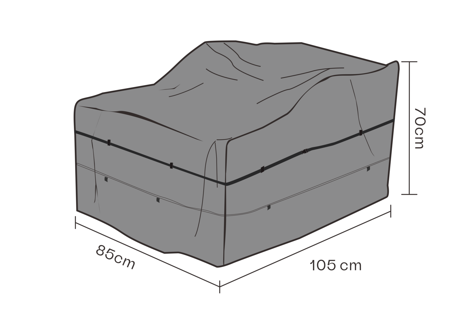 Møbelovertræk lænestol Black-Breathable