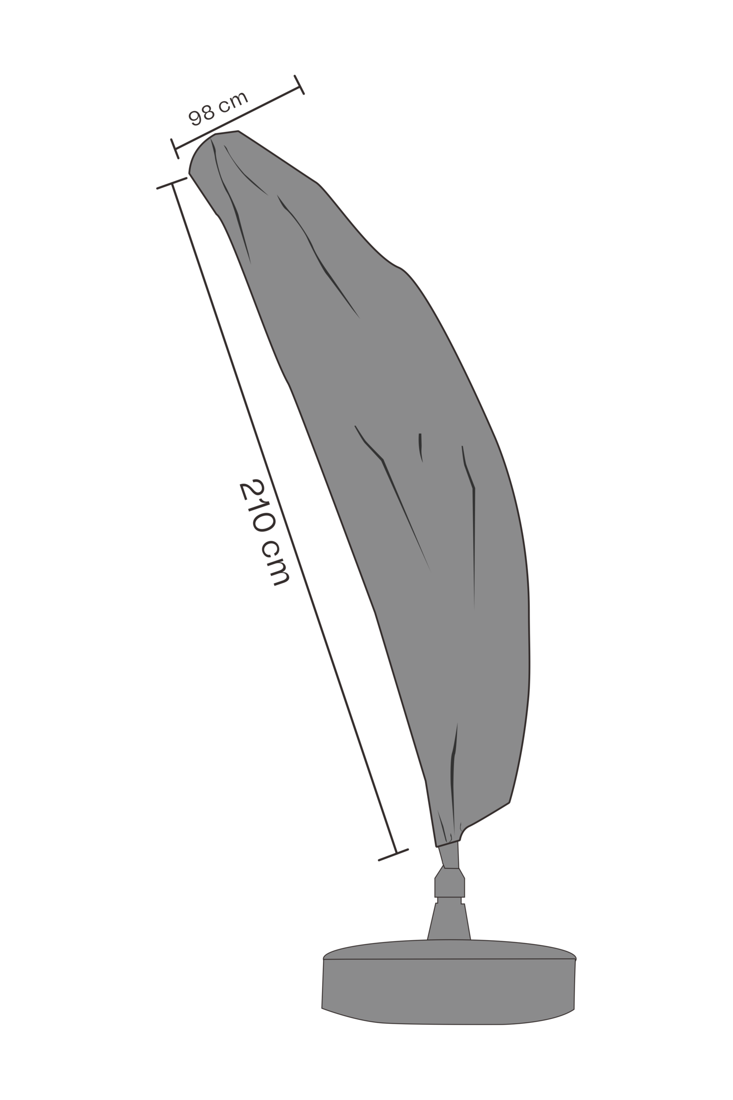 Møbelovertræk parasol Black-Waterproof