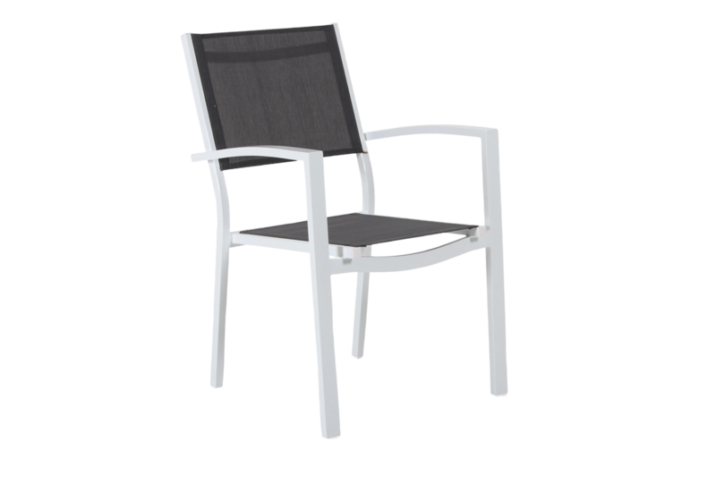 Leone stol med armlæn Hvid/grå