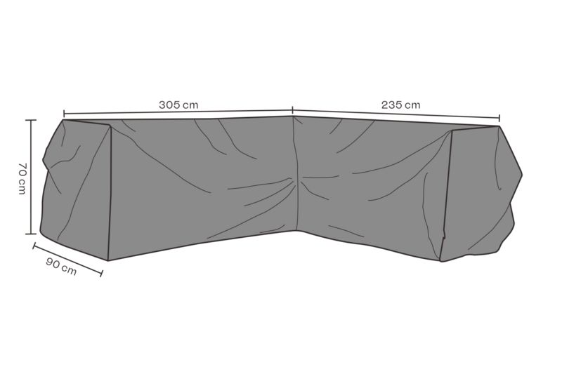 Møbel cover hjørnesofa Black-Breathable