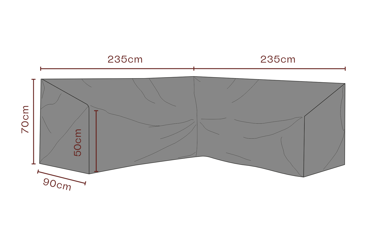 Møbelovertræk hjørnesofa Black-Breathable