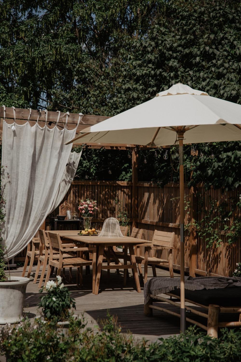 Trieste parasol Natur/Off-White