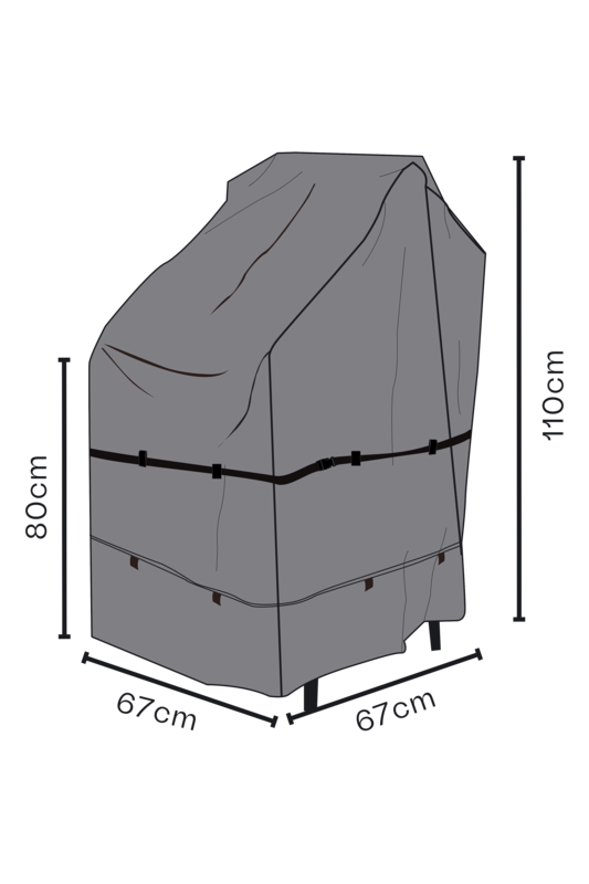 Møbel cover stabelstol Black-Breathable