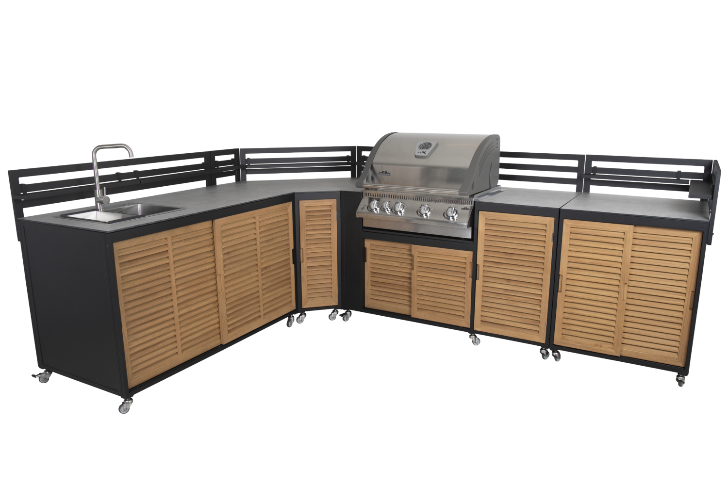 Fornax udekøkken Sort/teak