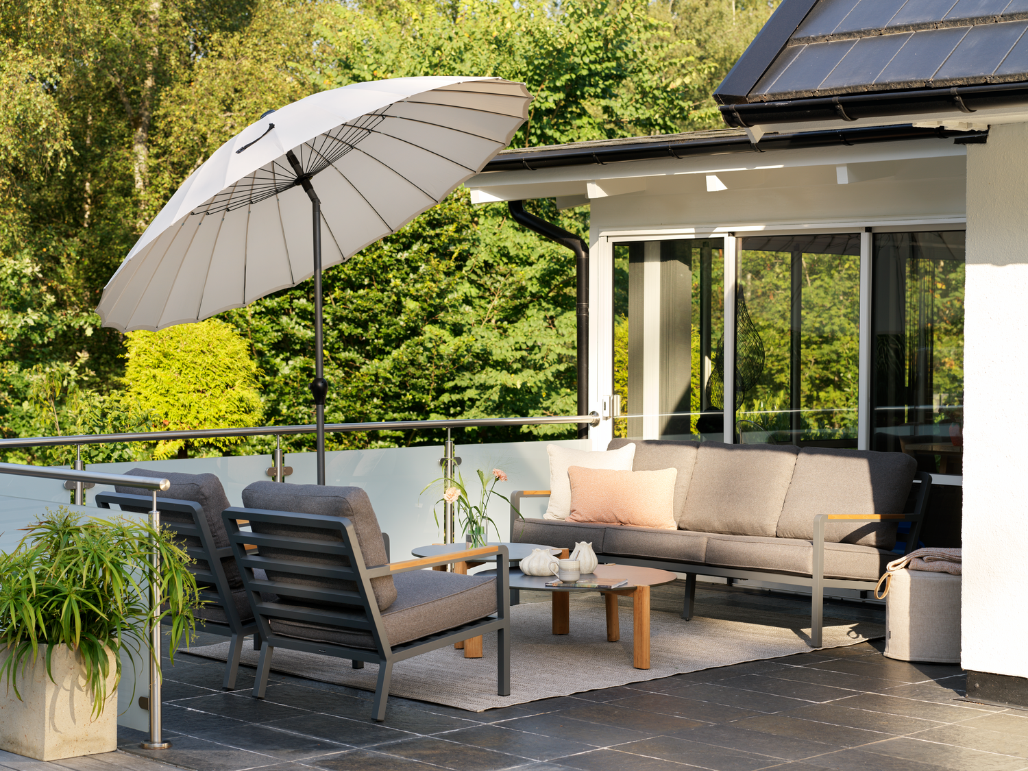 Shanghai parasol Antracit/khaki