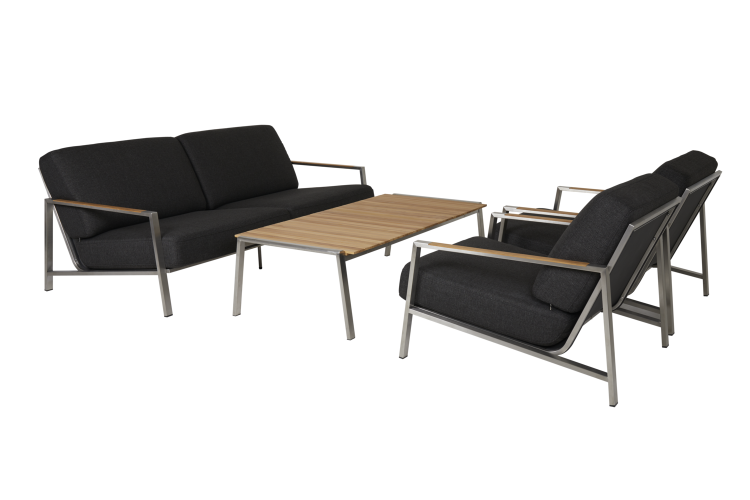 Naos lænestol Rustfrit stål/Nearly black