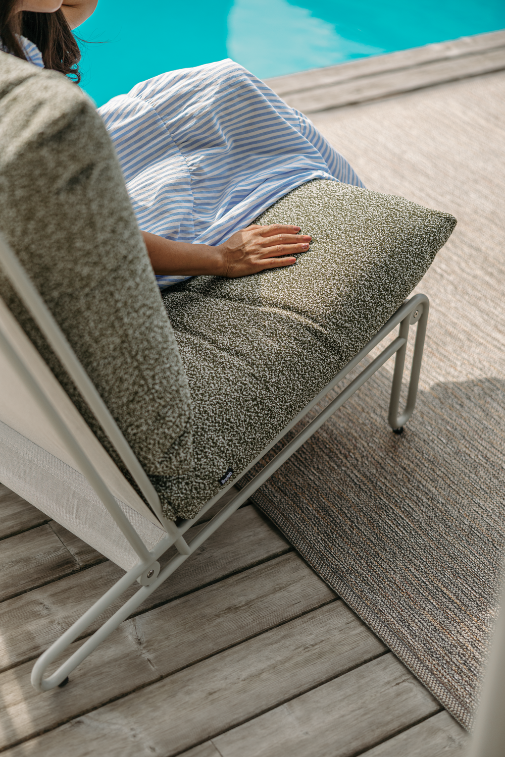 Blixt loungestol Light Grey/Teddy Verde