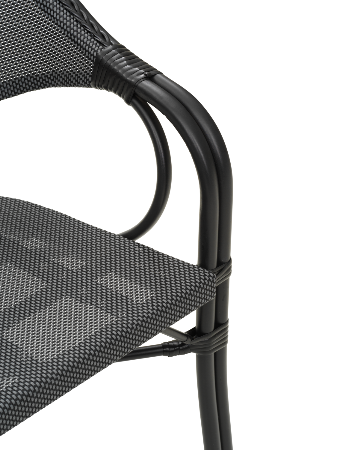 Parterre stol med armlæn Sort/sort