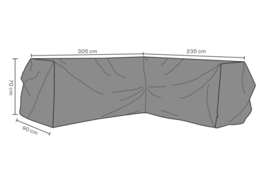 Møbel cover hjørnesofa Black-Breathable