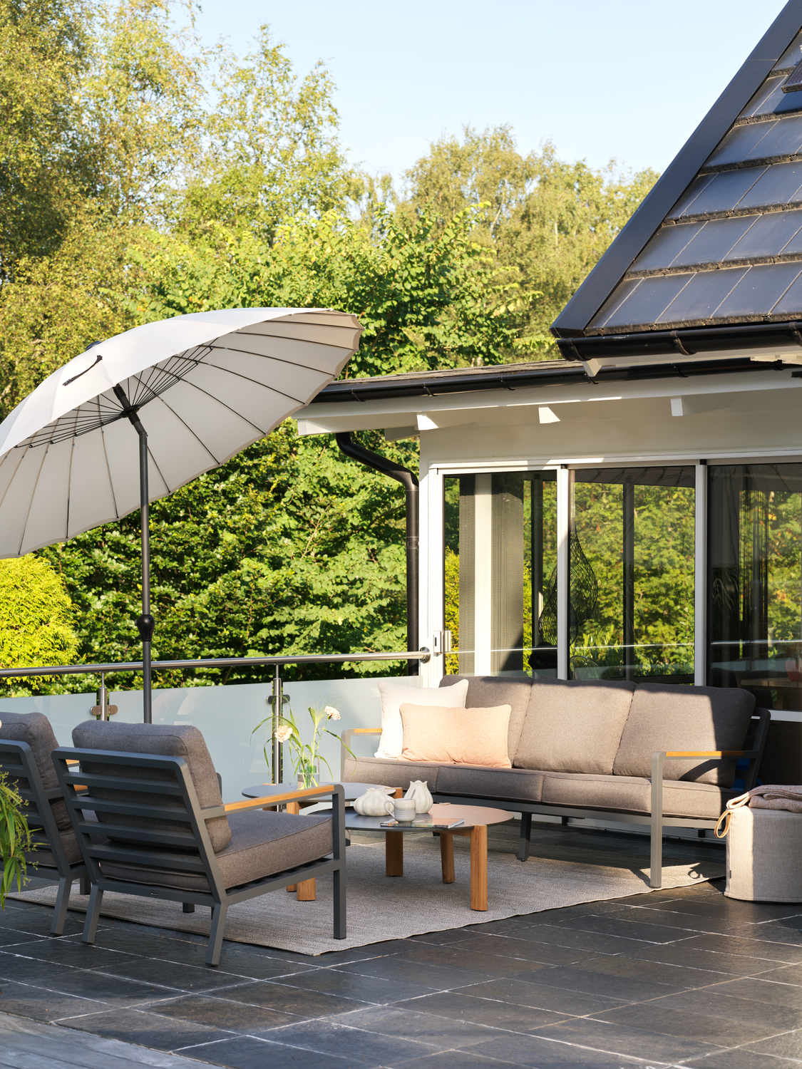 Shanghai parasol Antracit/khaki