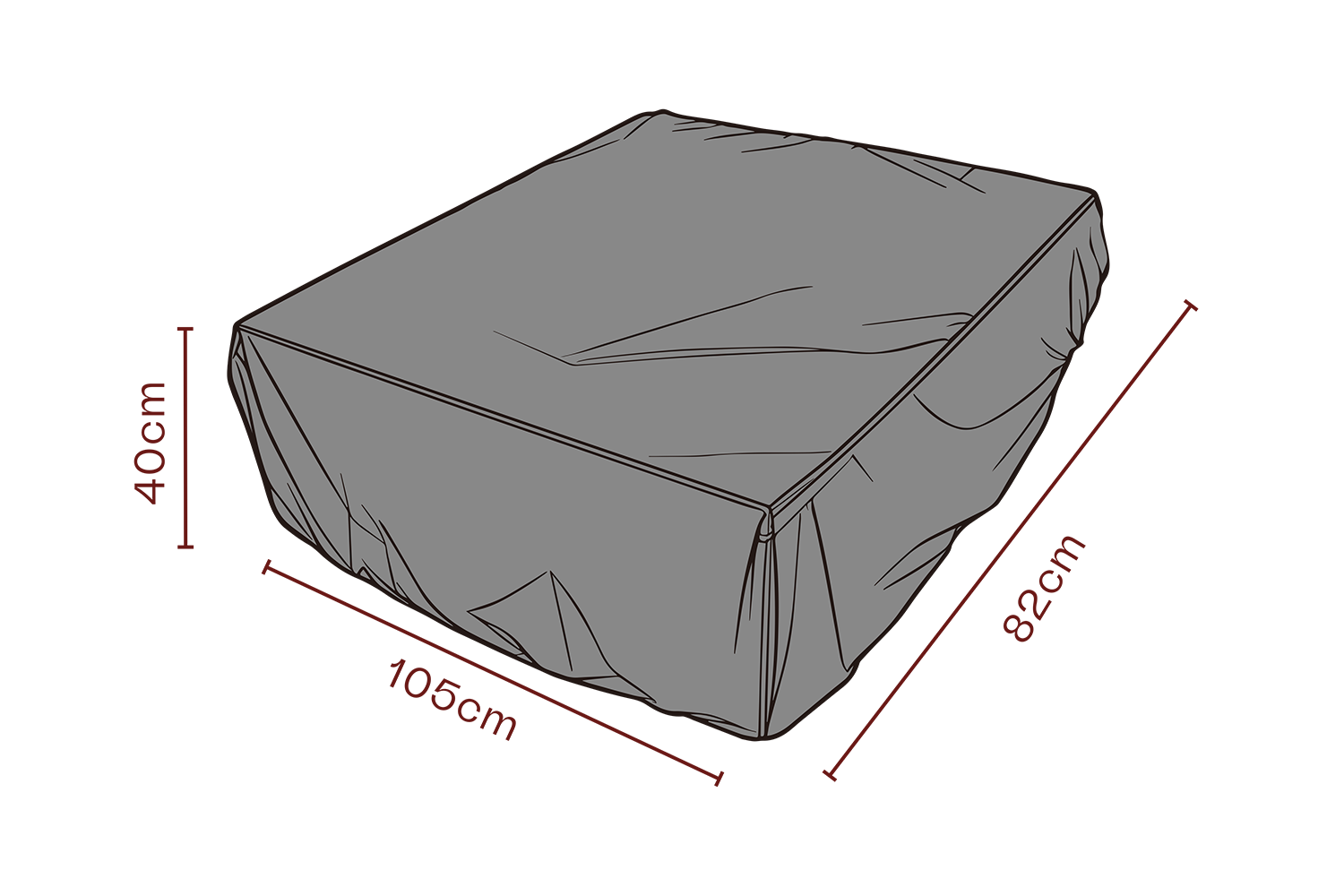 Møbelovertræk ottoman Black-Breathable