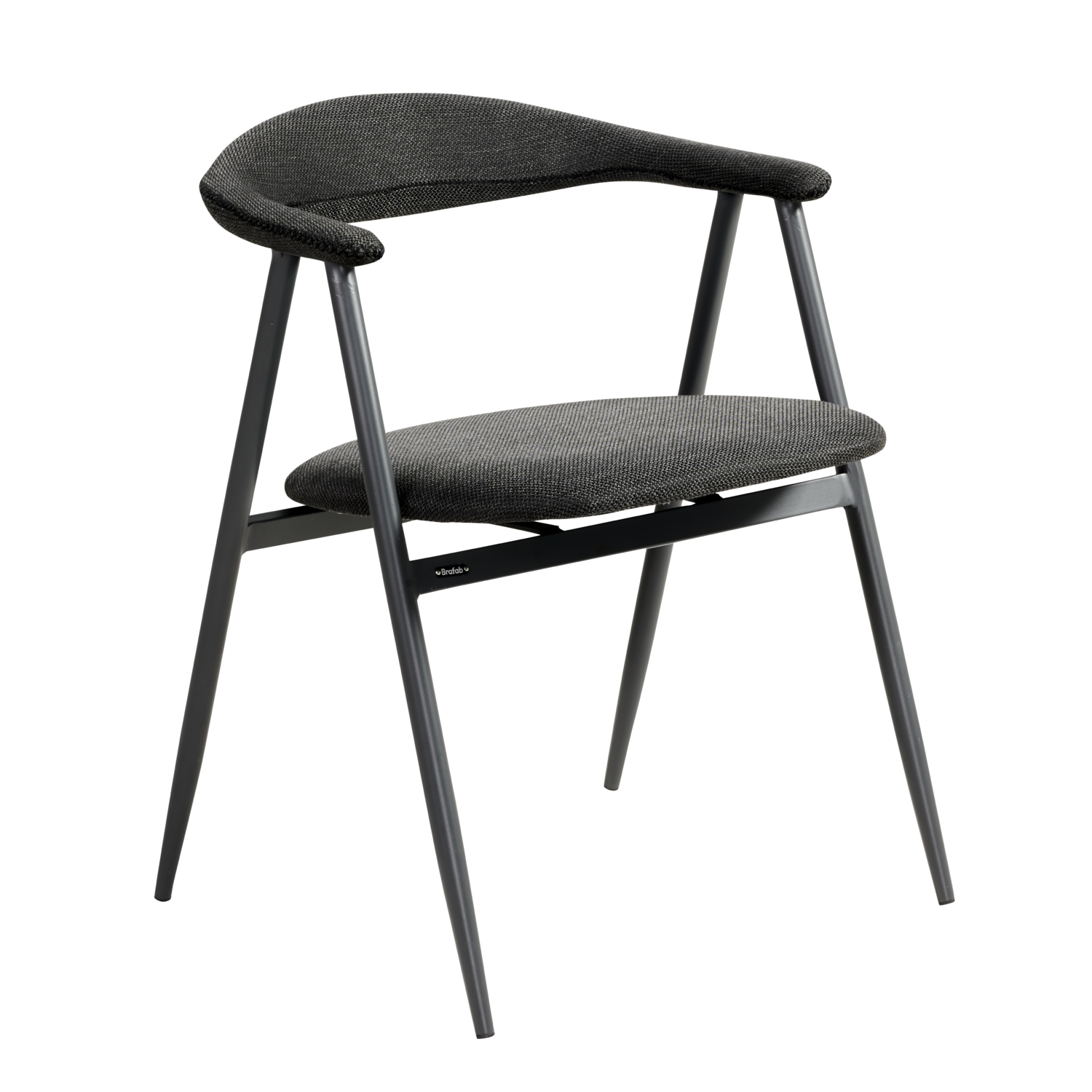 Boi stol med armlæn Anthracite/Black Barley