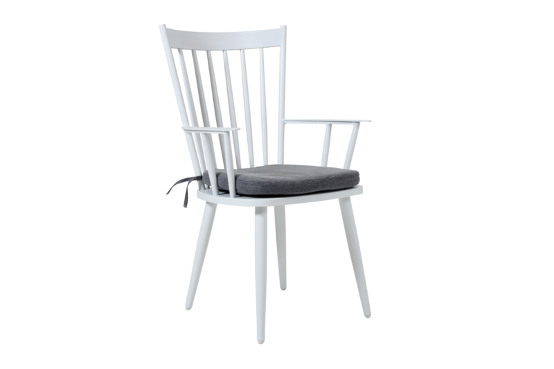 Alvena stol med armlæn Hvid/grå