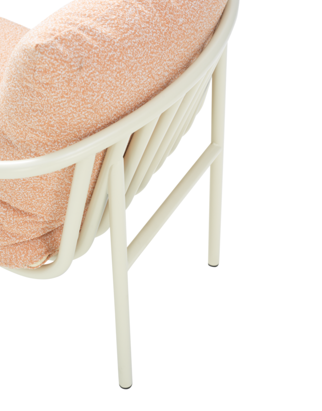 Bendt lænestol Pearl White/Teddy Orange