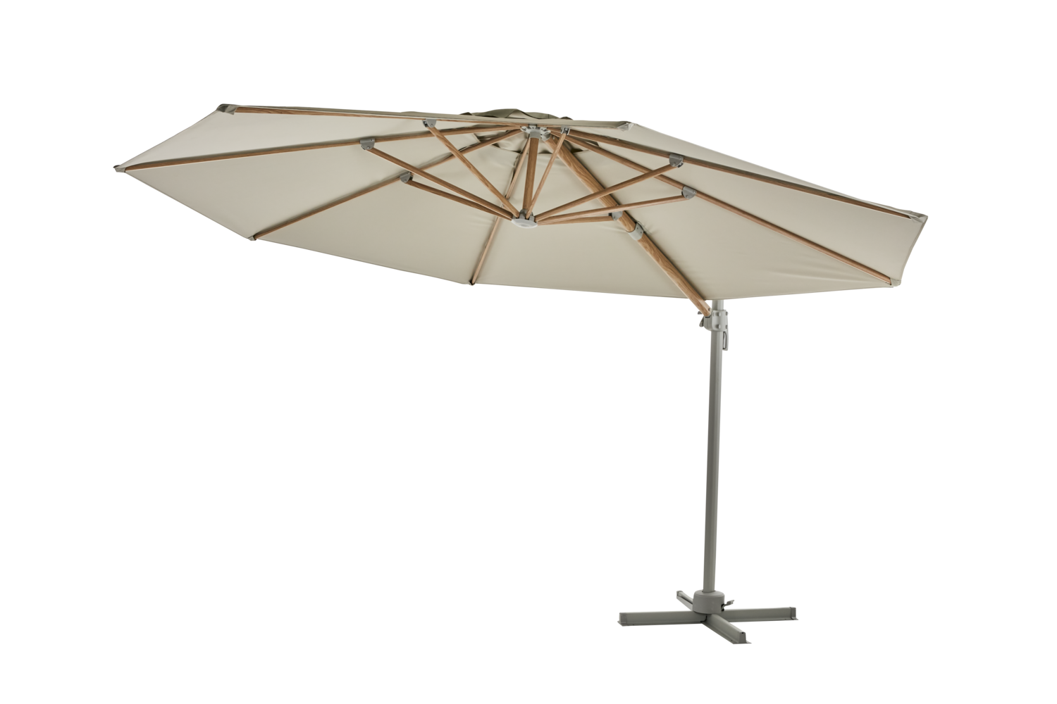 Luzzi frithængende parasol Khaki/Light Grey