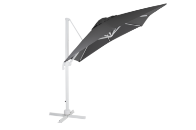 Linz frithængende parasol Hvid/grå