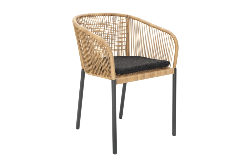 Delta stol med armlæn Antrasitt/Teddy Black