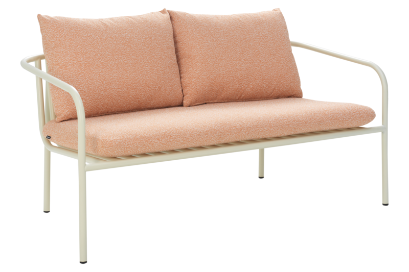 Bendt 2-personers sofa Pearl White/Teddy Orange