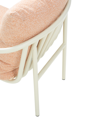 Bendt lænestol Pearl White/Teddy Orange