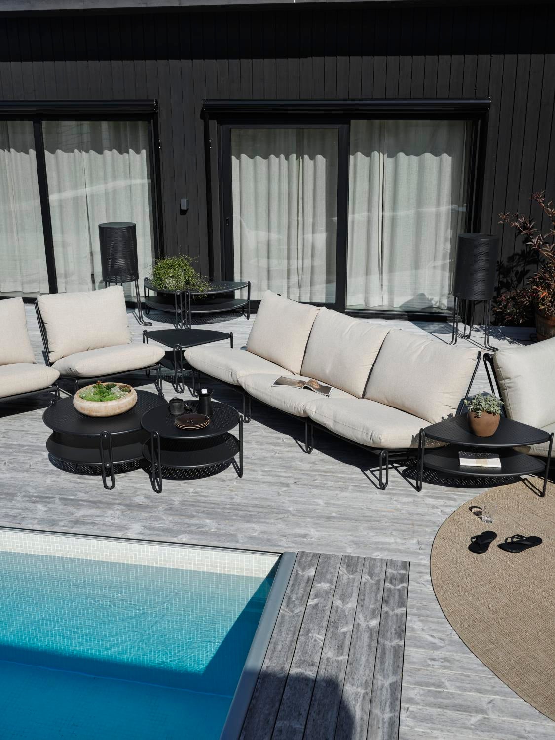 Blixt loungestol Black/Cley beige