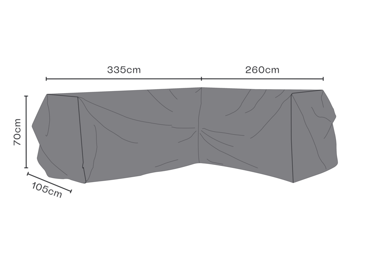 Møbel cover hjørnesofa Black-Breathable