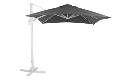 Linz frithængende parasol Hvid/grå