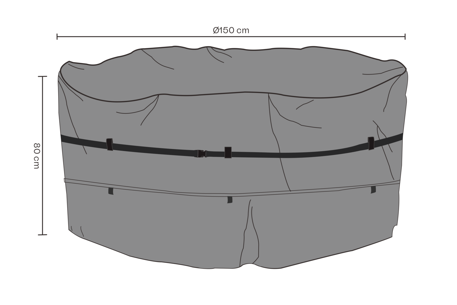 Møbelovertræk havemøbelsæt Black-Breathable
