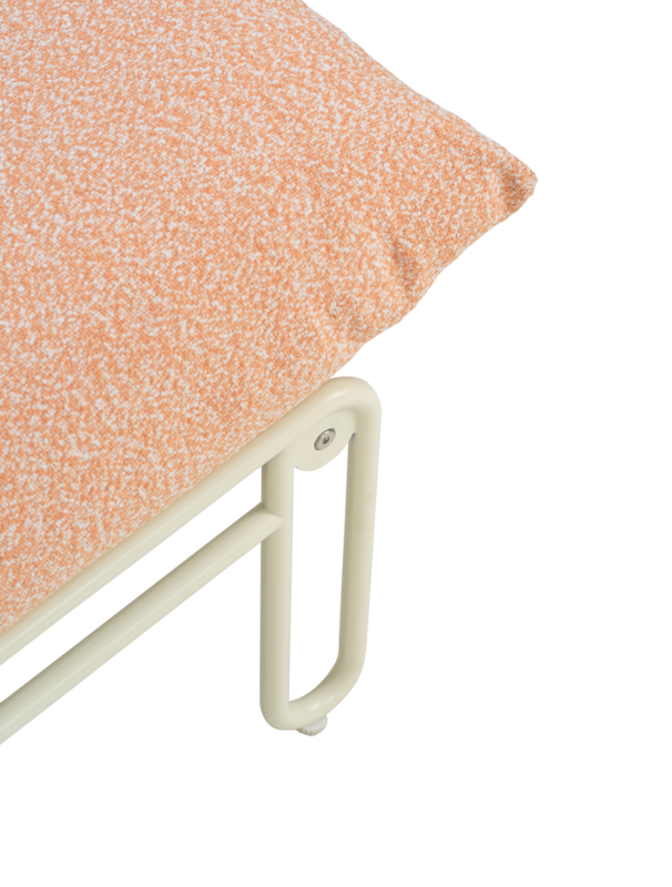 Blixt loungestol Pearl White/Teddy Orange