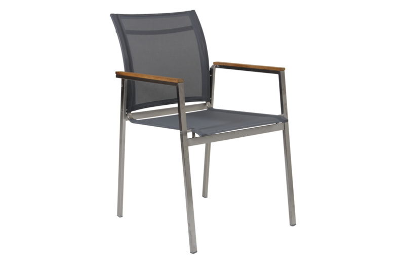 Hinton stol med armlæn Grå/grå