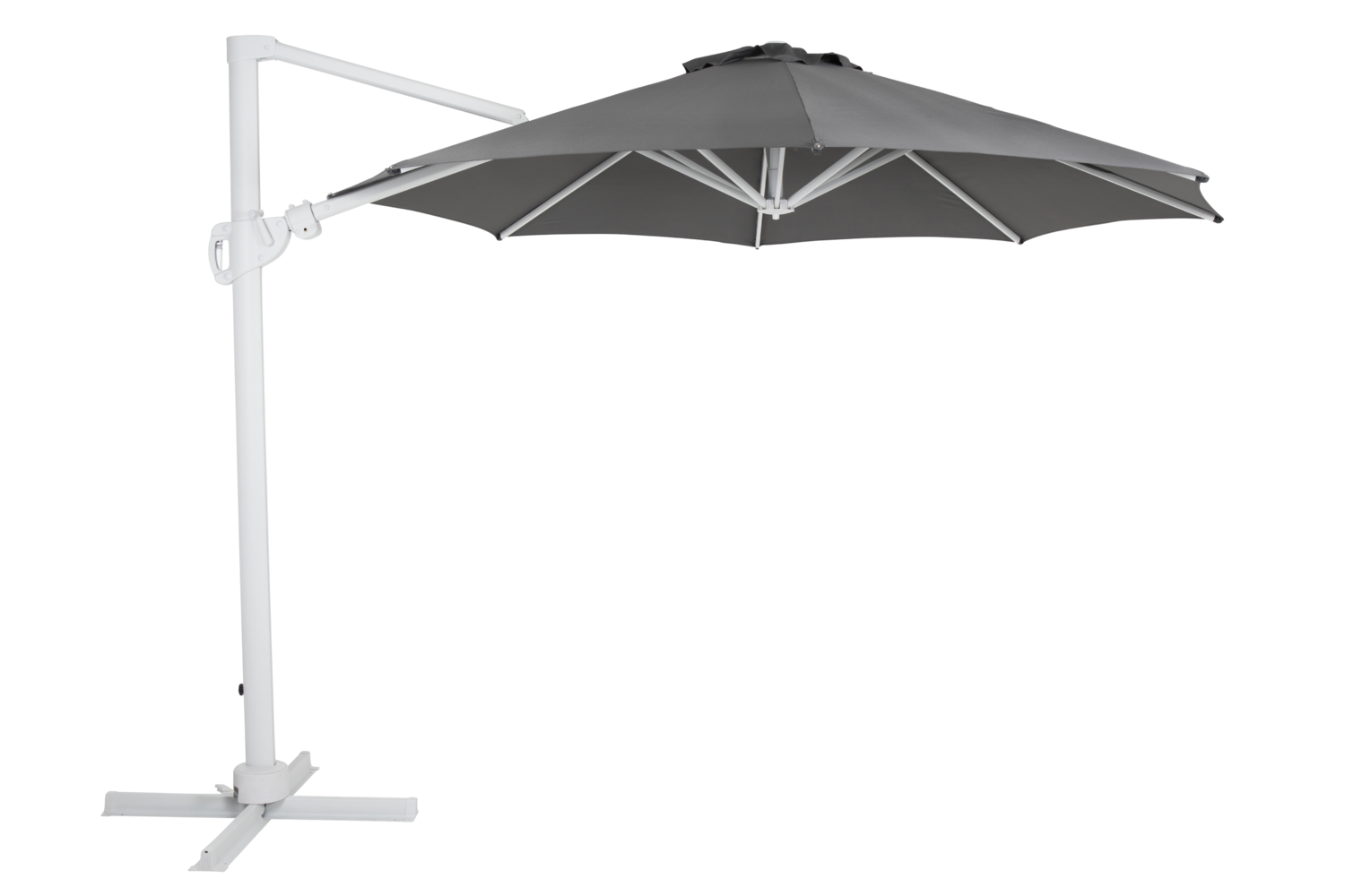 Varallo frithængende parasol Hvid/Grå