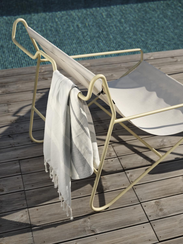 Poul Chair loungestol Lemon/Off-white