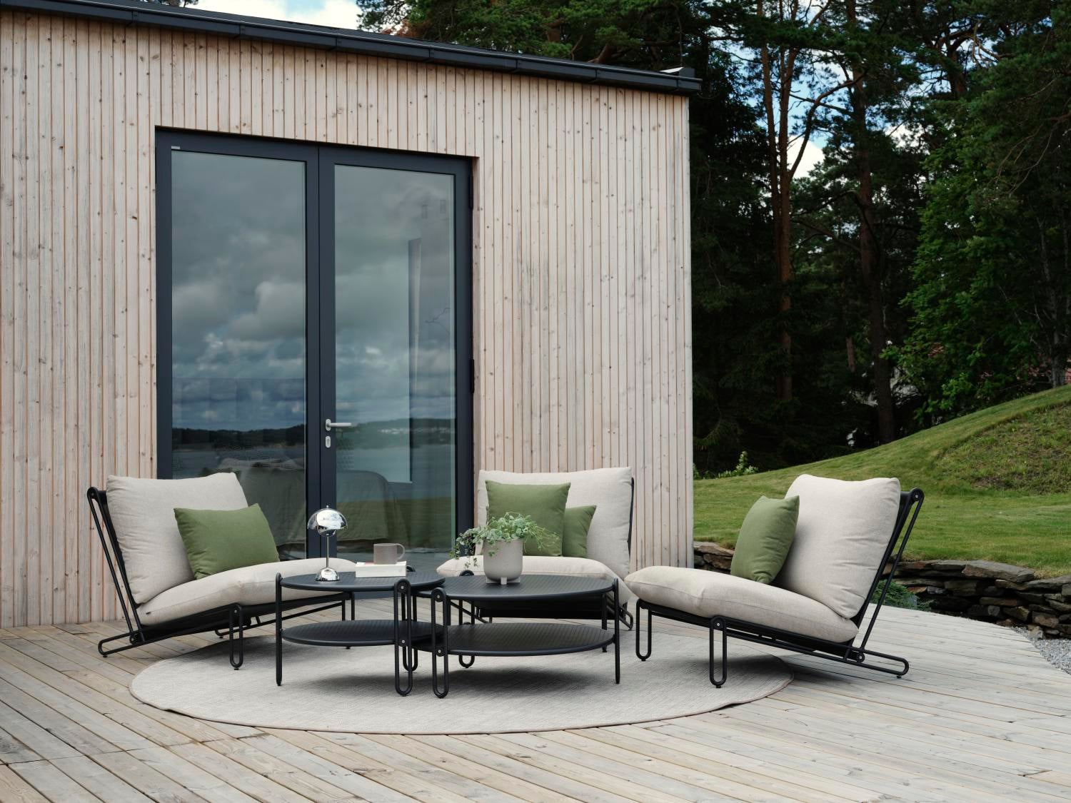 Blixt loungestol Black/Cley beige