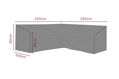 Møbelovertræk hjørnesofa Sort