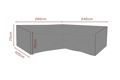 Møbelovertræk hjørnesofa Sort