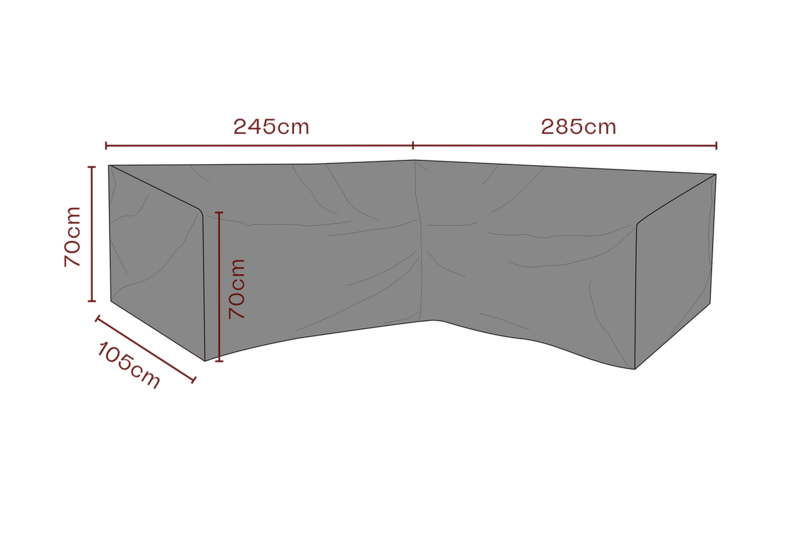 Møbelovertræk hjørnesofa Sort