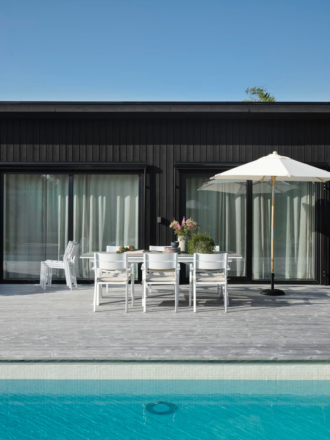 Trieste parasol Natur/Off-White