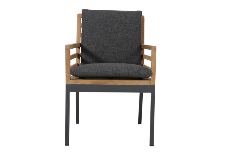 Zalongo stol med armlæn Natur/grå