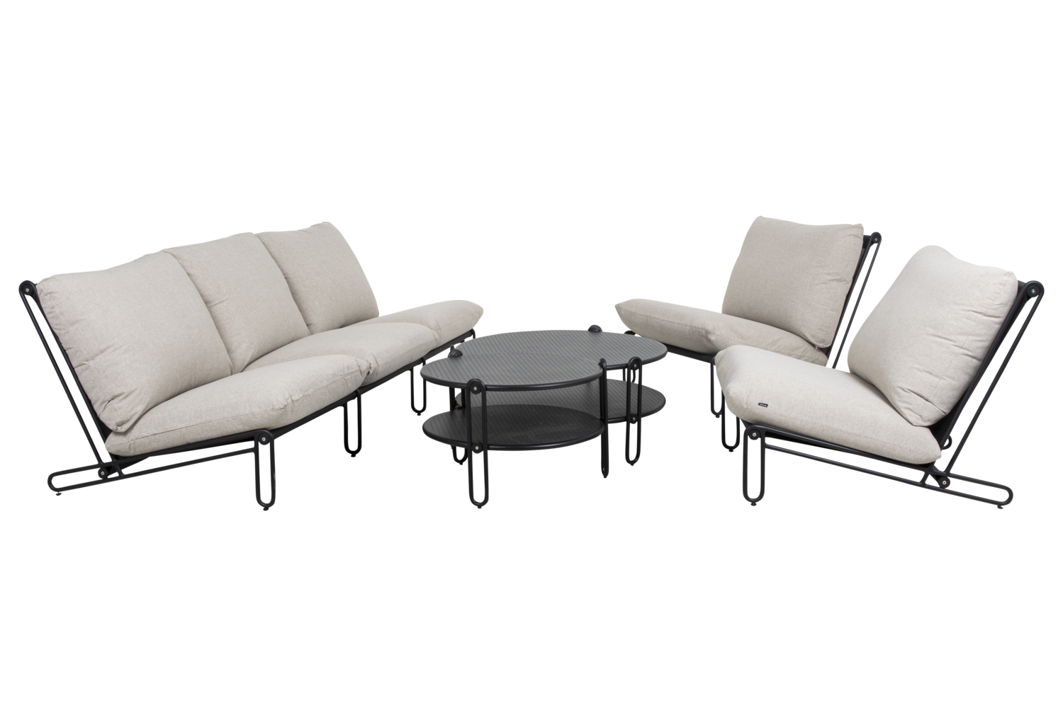 Blixt loungestol Black/Cley beige