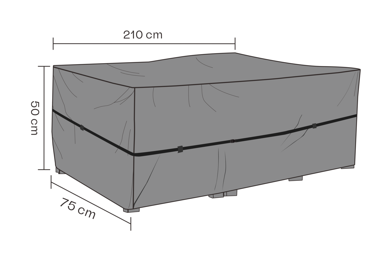 Møbelovertræk hvileseng Black-Breathable