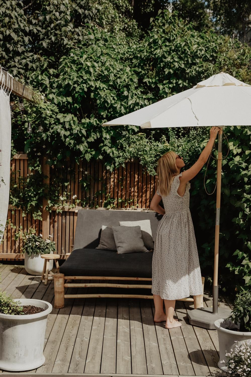 Trieste parasol Natur/Off-White