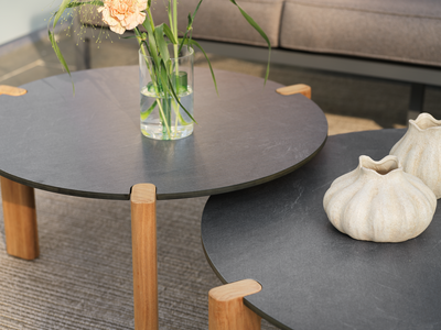 Domino sofabord Antracit/Teak