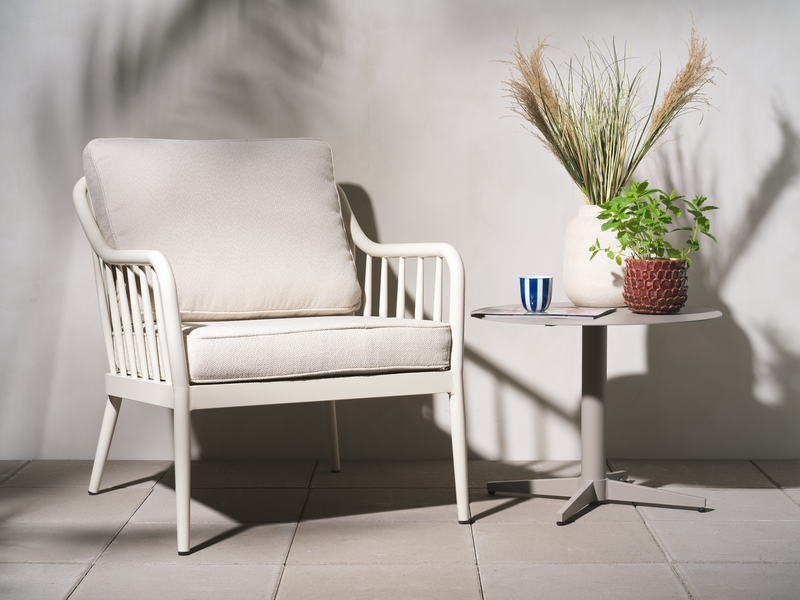 Collier lænestol Pearl White/Teddy Beige